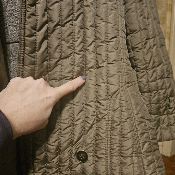 VINTAGE SIZE 12 60'S PUFFER JACKET GREY-GREEN COLOR - Picture 14 of 16